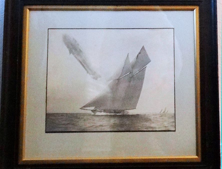 GERMANY – PHOTOGRAPH – ZEPPELINSAILING OVER (ALLEGED) KAISER WILHELM II’S RACING SLOOP S. M. Y. METEOR.