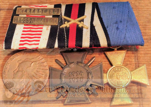 GERMANY - MEDAL BAR - THREE PLACE - SOUTHWEST AFRICA - HINDENBURG CROSS - 25 YEARS SERVICE