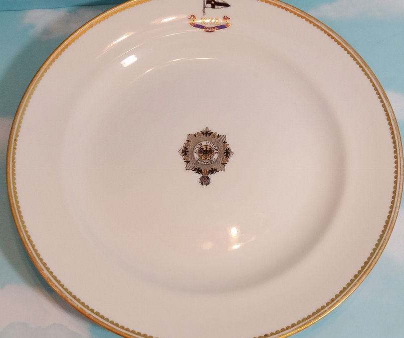 DINNER PLATE FROM KAISER WILHELM II’S RACING SLOOP S. M. Y. IDUNA WITH KAISERLICHER YACHT CLUB (KYC)