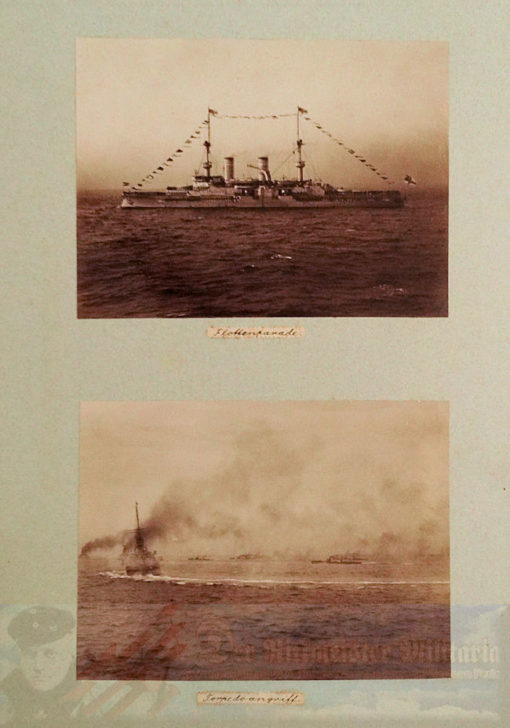 PRUSSIA - PHOTO ALBUM - KAISER WILHELM II AND KAISERIN AUGUSTA VIKTORIA ONBOARD VARIOUS NAVY SHIPS INCLUDING S.M.Y. HOHENZOLLERN, S.M.S. KAISER WILHELM II, AND S.M.Y. IDUNA