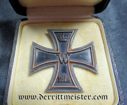 IRON CROSS - 1914 - 1ST CLASS - LOW VAULTED - HALLMARKED FOR GODET - IN ORIGINAL PRESENTATION CASE