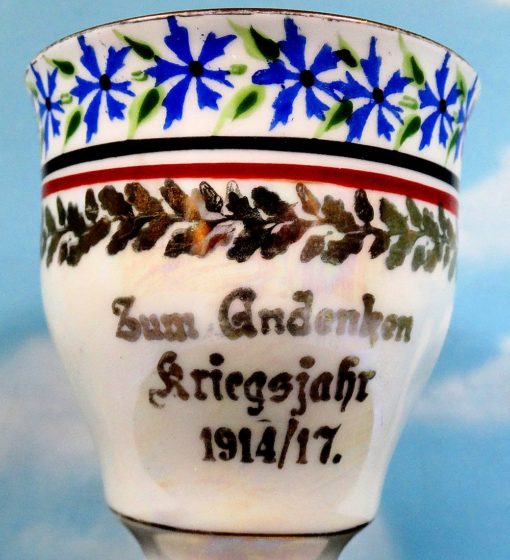 PATRIOTIC PORCELAIN WINE GOBLET - FROM NOTED FIRM H & C SELB