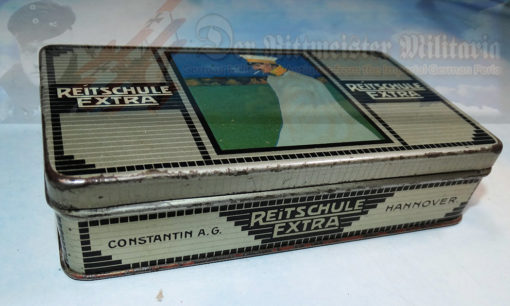 CIGARETTE TIN - CONSTANTIN BRAND - REITSCHULE EXTRA - FIFTY CIGARETTES