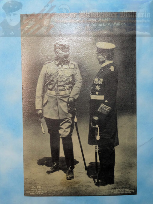 POSTCARD - KAISER WILHELM II AND ADMIRAL GEORG ALEXANDER VON MÜLLER