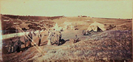 PRUSSIA - PHOTOGRAPH - BALLOON DETACHMENT WITH ANTI AIRCRAFT CANNONS