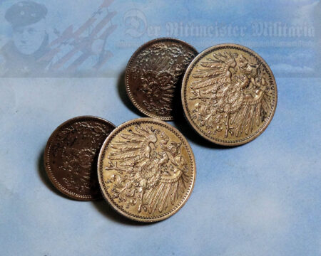 IMPERIAL GERMANY - CUFF LINKS - FASHIONED FROM IMPERIAL GERMAN COINS